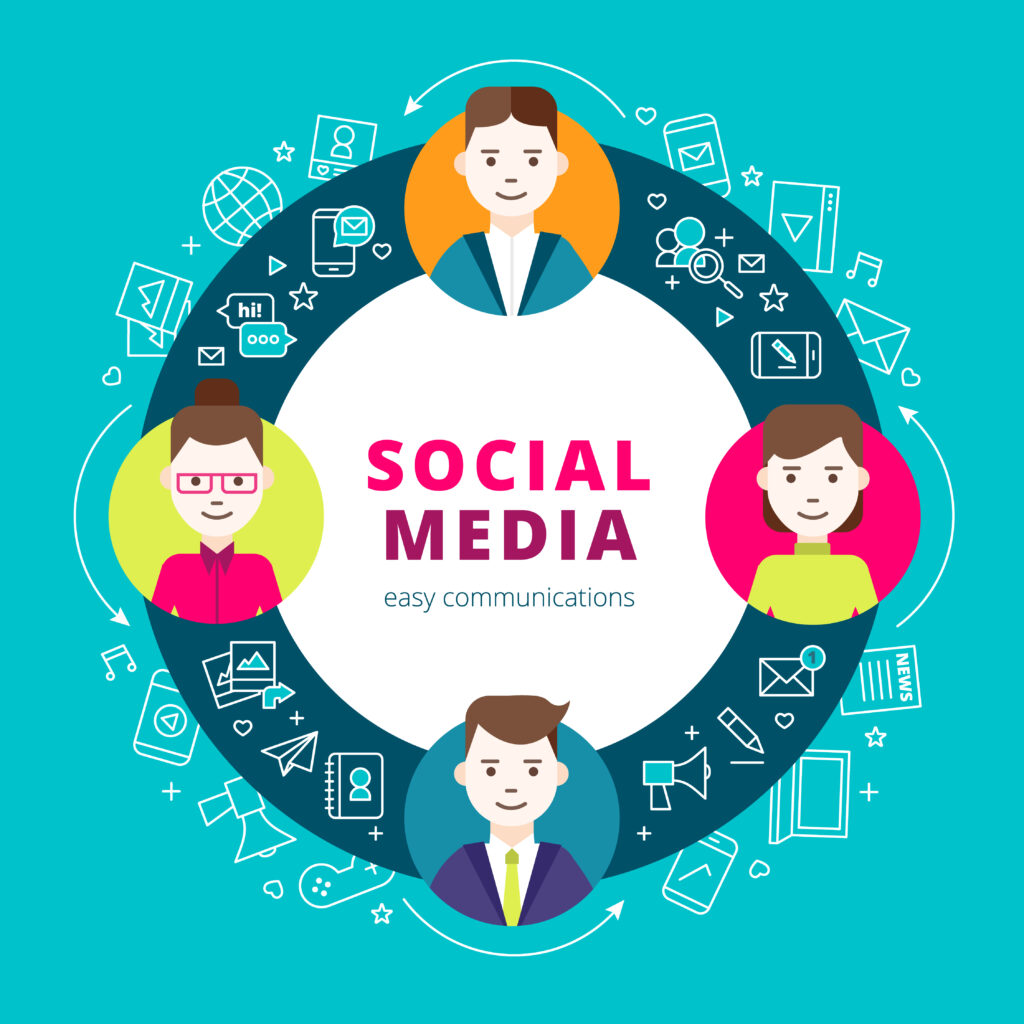 Social Media Group Of People